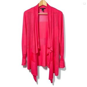 4/$20 INC International Concepts Petite Open Front Mesh Panel Cardigan - Pink